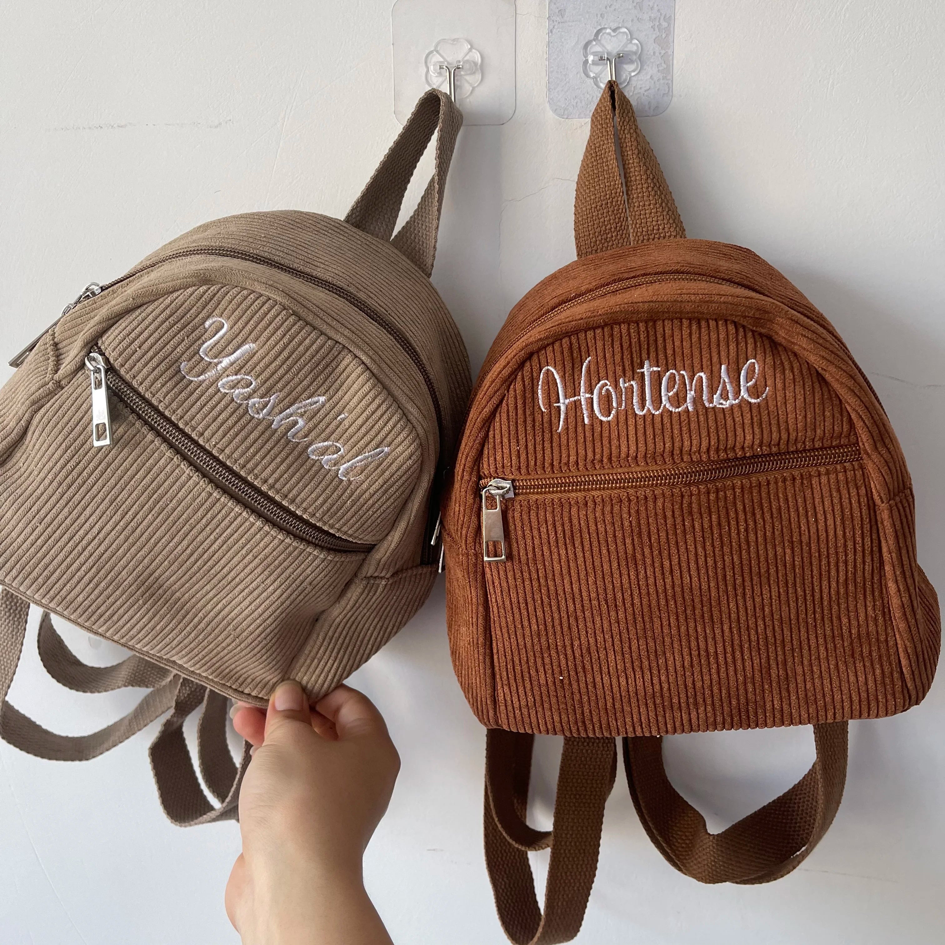 Y2K Aesthetic Corduroy Charm Mini Backpack - Cute and Stylish for Everyday Outfits