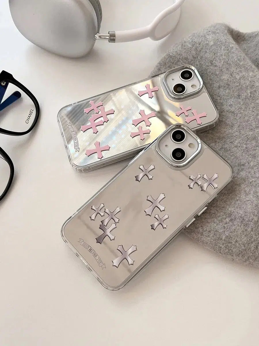 Y2K Aesthetic Cross Reflective Phone Case - Trendy Coquette Style for Cute Accessories