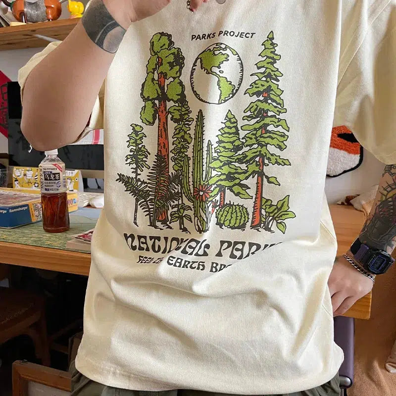 Y2K Aesthetic National Parks Tee: Vintage-Inspired Graphic Top for Nature Lovers