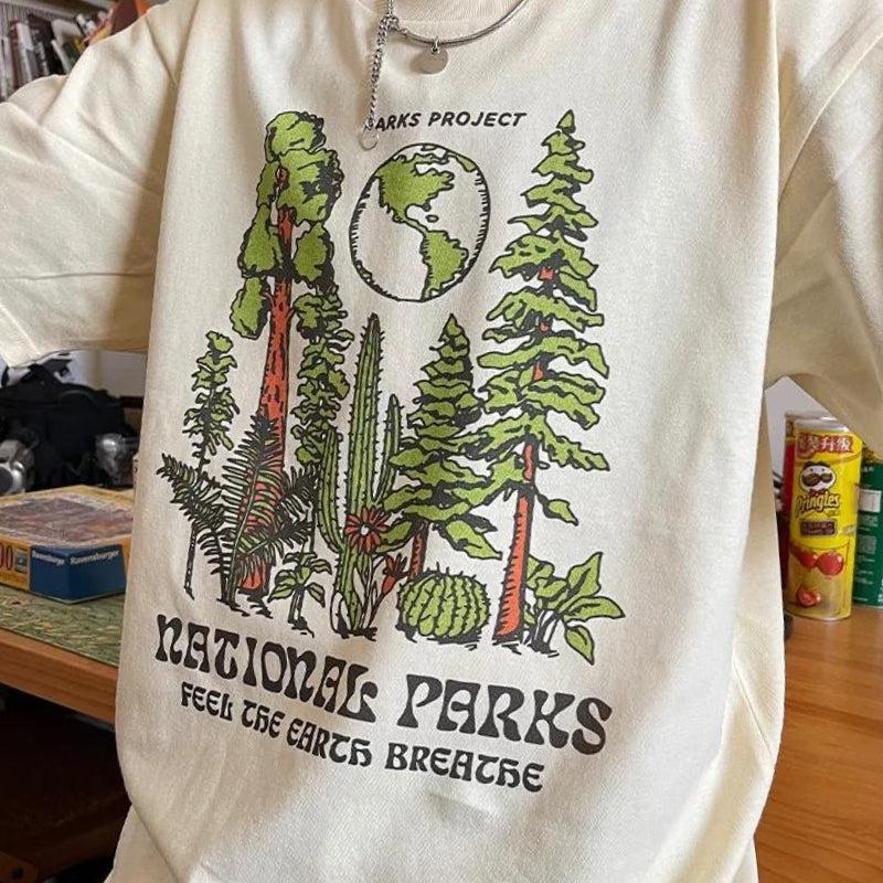 Y2K Aesthetic National Parks Tee: Vintage-Inspired Graphic Top for Nature Lovers