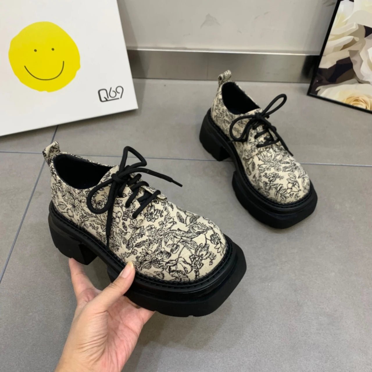 Y2K Aesthetic Printed Muffin Shoes for Cute Outfits and Comfy Style