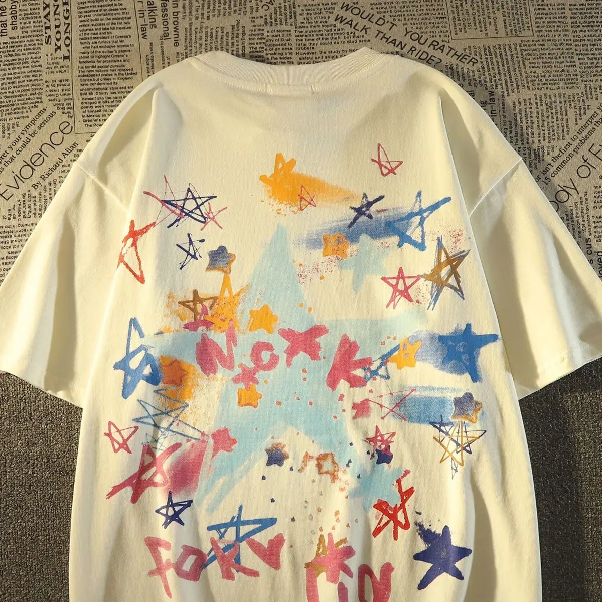 Y2K Aesthetic Star Sketch T-Shirt - Cute Graphic Tee for Trendy Outfits