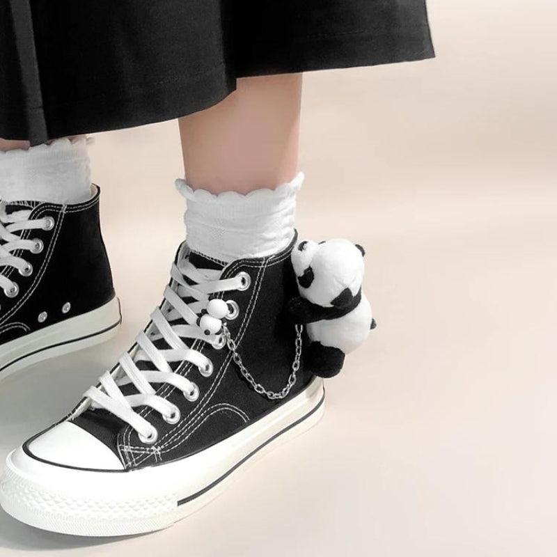 Y2K Aesthetic Weirdcore Panda Canvas Shoes for Unique and Trendy Outfits