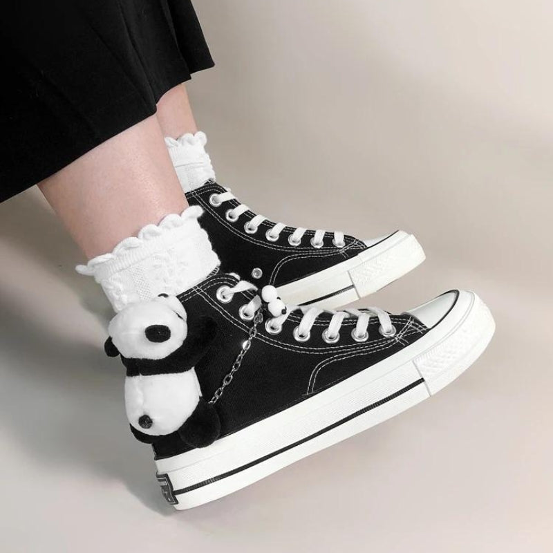 Y2K Aesthetic Weirdcore Panda Canvas Shoes for Unique and Trendy Outfits