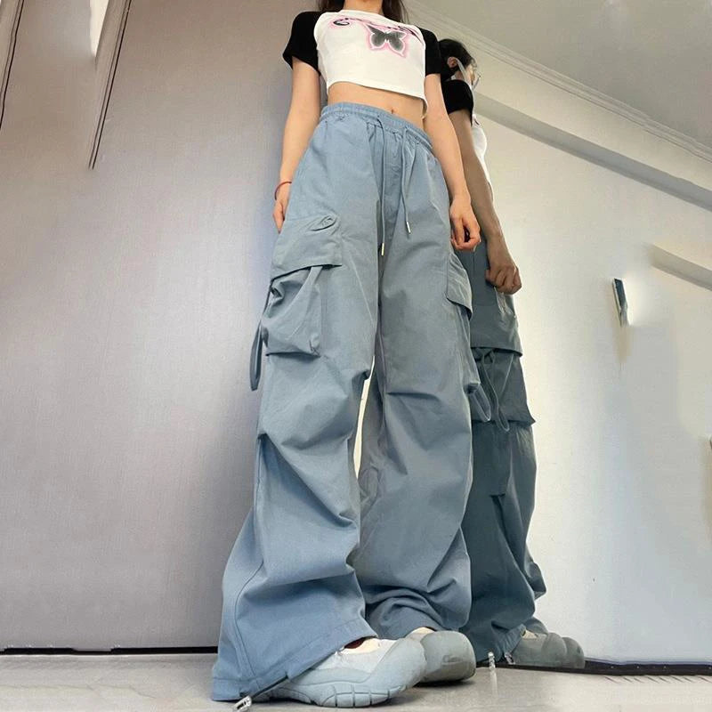 Y2K Baggy Cargo Pants for Trendy Coquette and Grunge Aesthetic Outfits