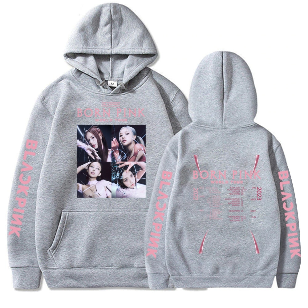 Y2K Blackpink Born Pink Hoodie - Trendy Grunge Aesthetic Pullover for Stylish Outfits