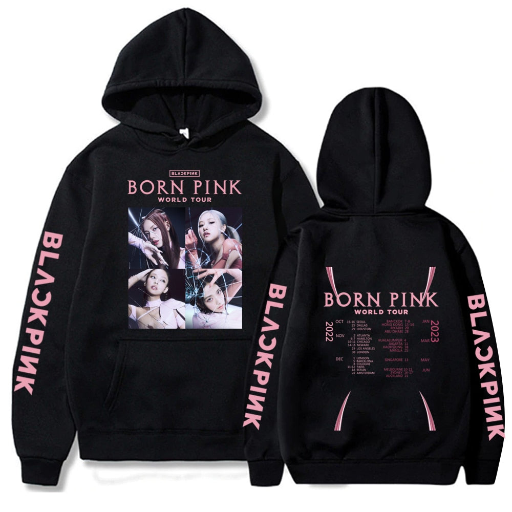 Y2K Blackpink Born Pink Hoodie - Trendy Grunge Aesthetic Pullover for Stylish Outfits