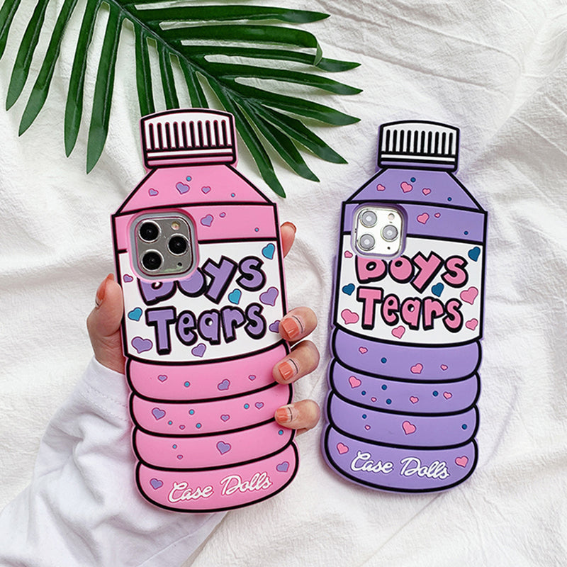 Y2K Boys Tears Bottle iPhone Case - Cute Aesthetic Phone Accessory for Trendy Styles