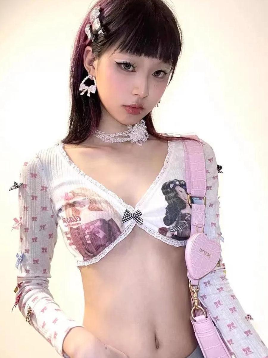 Y2K Coquette Barbie Aesthetic Crop Top for Trendy Outfits and Stylish Looks