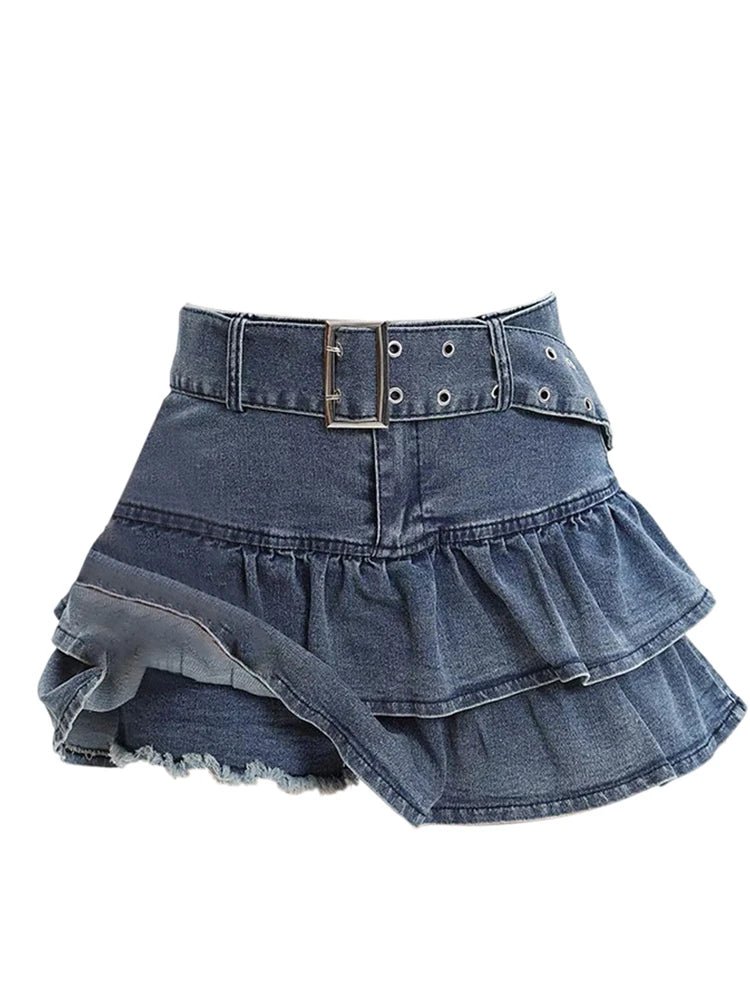 Y2K Denim Mini Skirt: Vintage-Inspired Cute Skirt for Coquette and Grunge Aesthetics