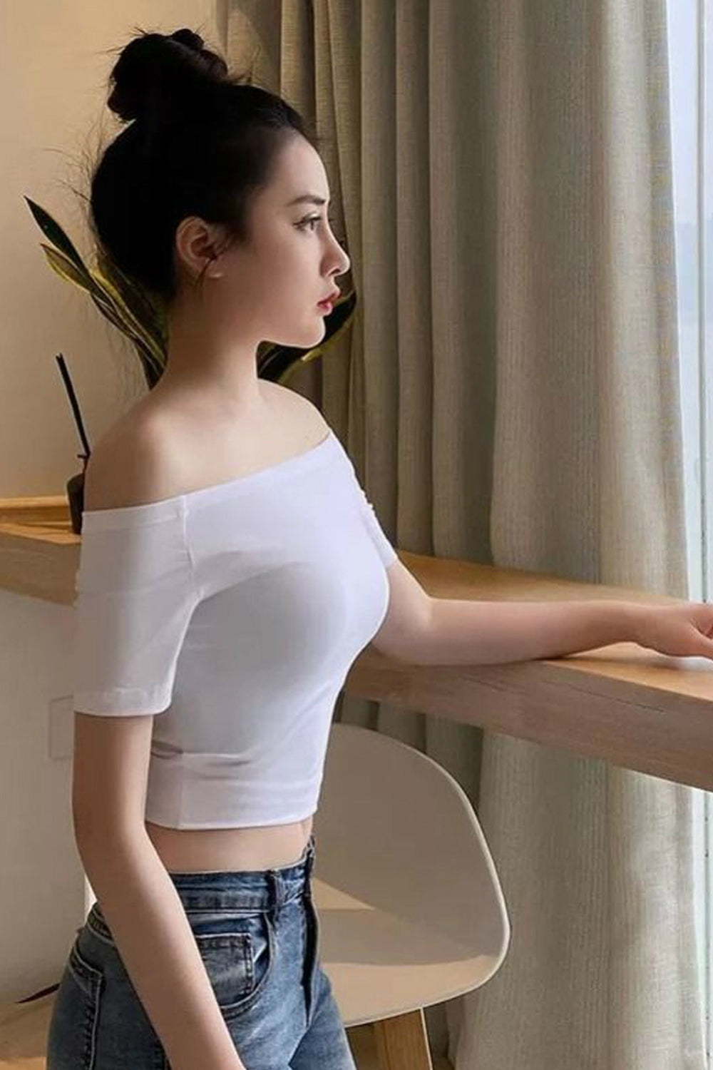 Y2K Fashion Sexy Slash Neck Slim Fit Top - Trendy Cute Aesthetic Shirt for Stylish Outfits