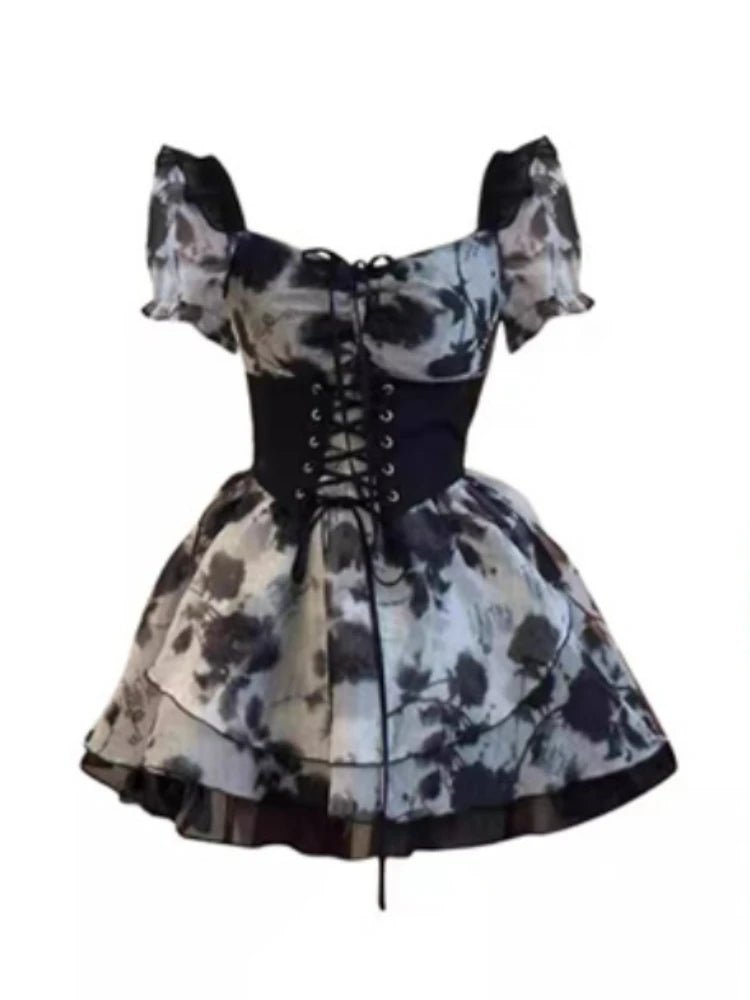 Y2K Floral Corset Dress Set - Trendy Coquette Aesthetic Outfit for Stylish Looks