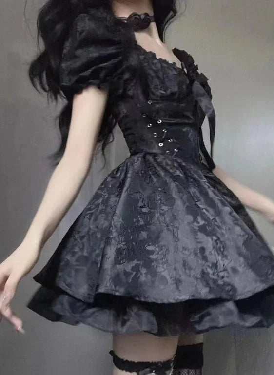 Y2K Gothic Lolita Dress: Elegant Coquette Style with Vintage Aesthetic Charm