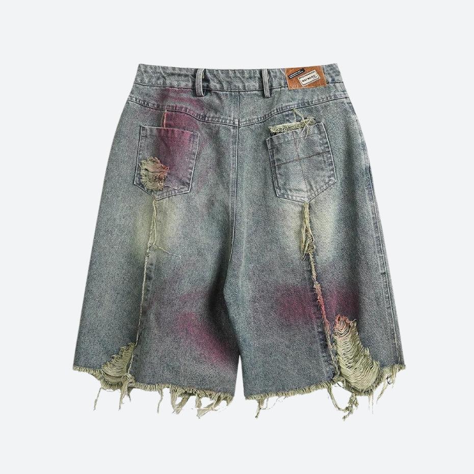 Y2K Grunge Distressed Denim Shorts for Aesthetic Outfits and Vintage Vibes