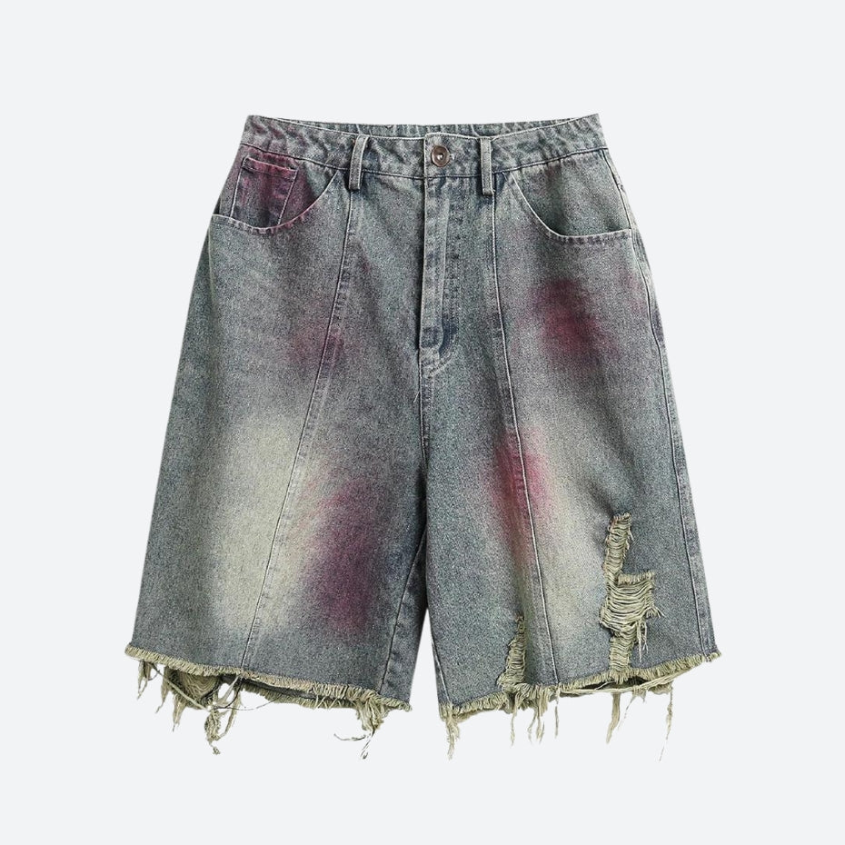 Y2K Grunge Distressed Denim Shorts for Aesthetic Outfits and Vintage Vibes