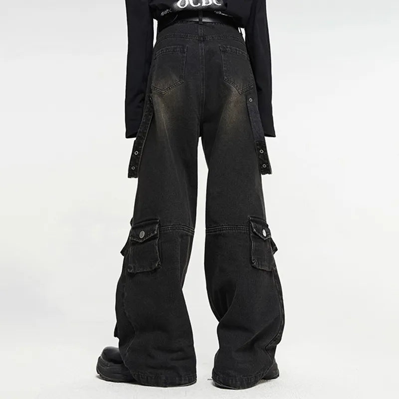 Y2K Grunge Wide Leg Jeans for a Retro Aesthetic Look - Comfy and Stylish Denim Pants