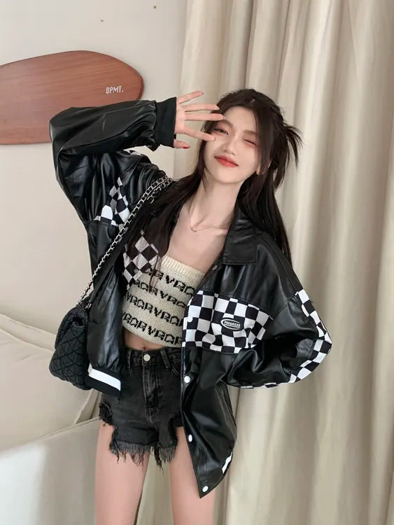 Y2K Harajuku Vintage Jacket - Retro Aesthetic Outerwear for Trendy Y2K Fashion Lovers