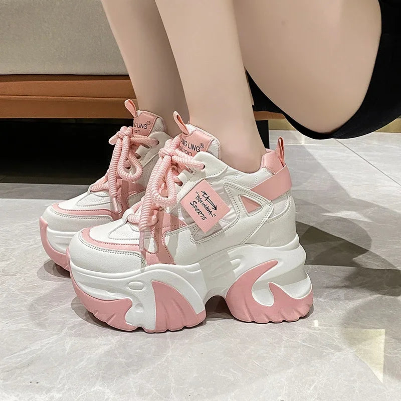 Y2K High Platform Sneakers for a Trendy Coquette Aesthetic and Grunge Style Look