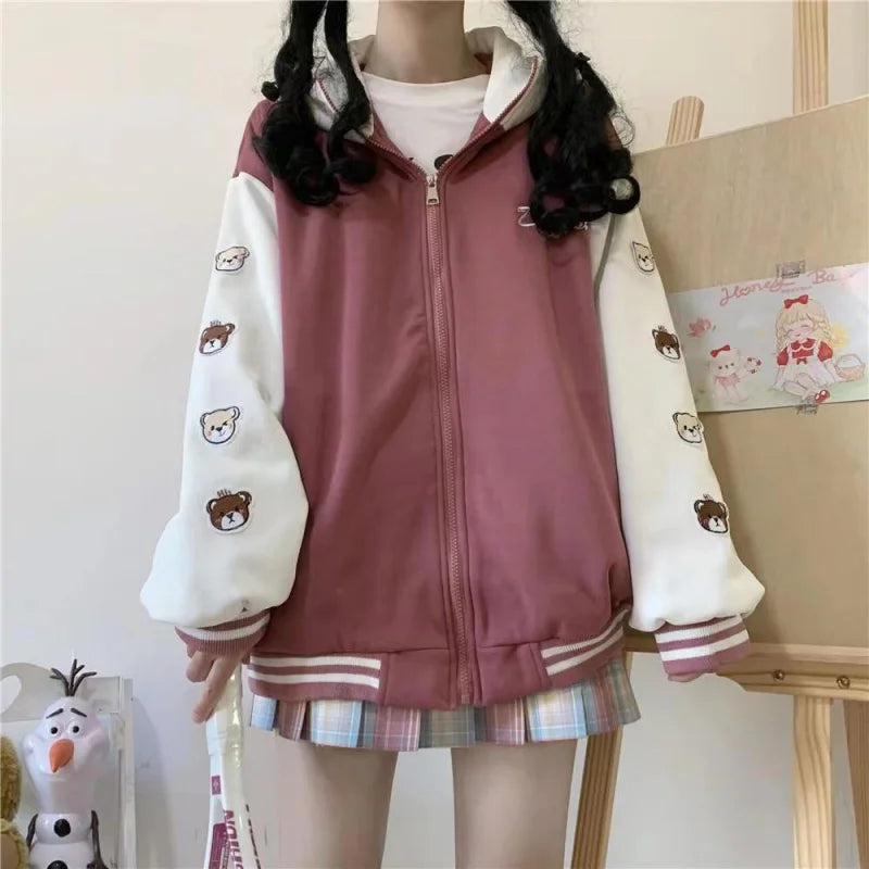 Y2K Kawaii Baseball Jacket: Trendy Y2K Style with Cute Aesthetic Vibes