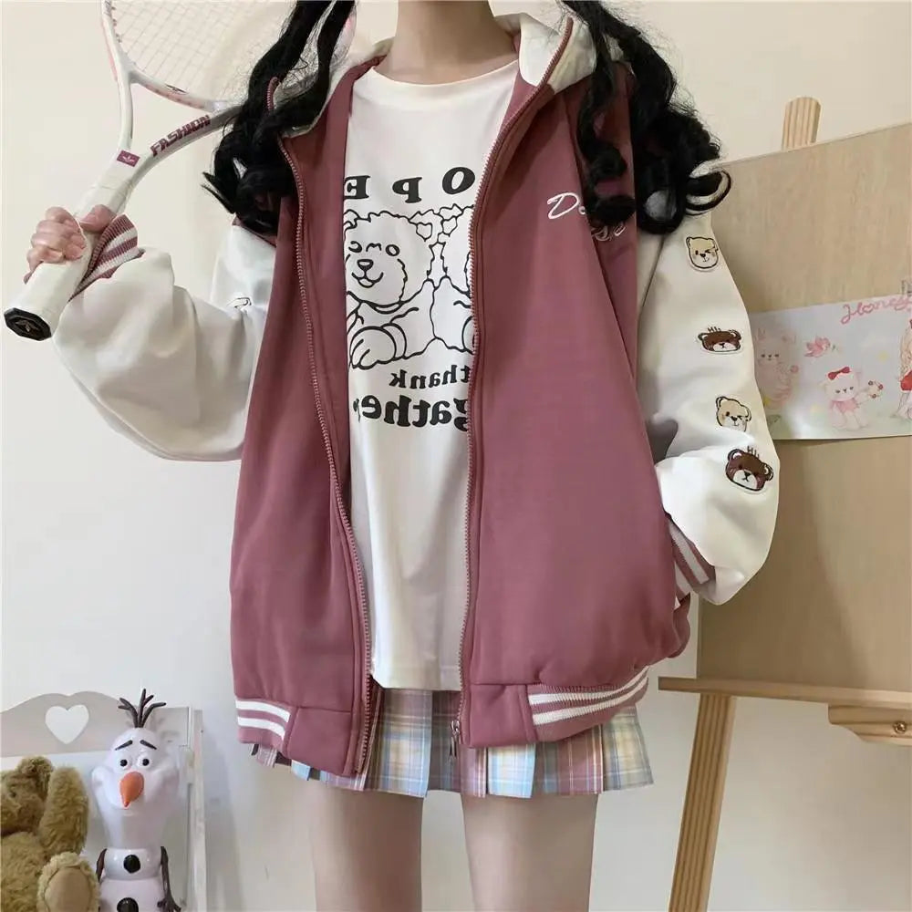 Y2K Kawaii Baseball Jacket: Trendy Y2K Style with Cute Aesthetic Vibes