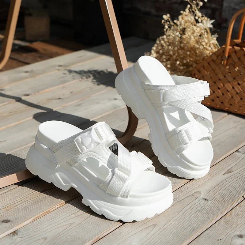 Y2K Platform Flip Sandals for Coquette Aesthetic and Grunge Style Outfits