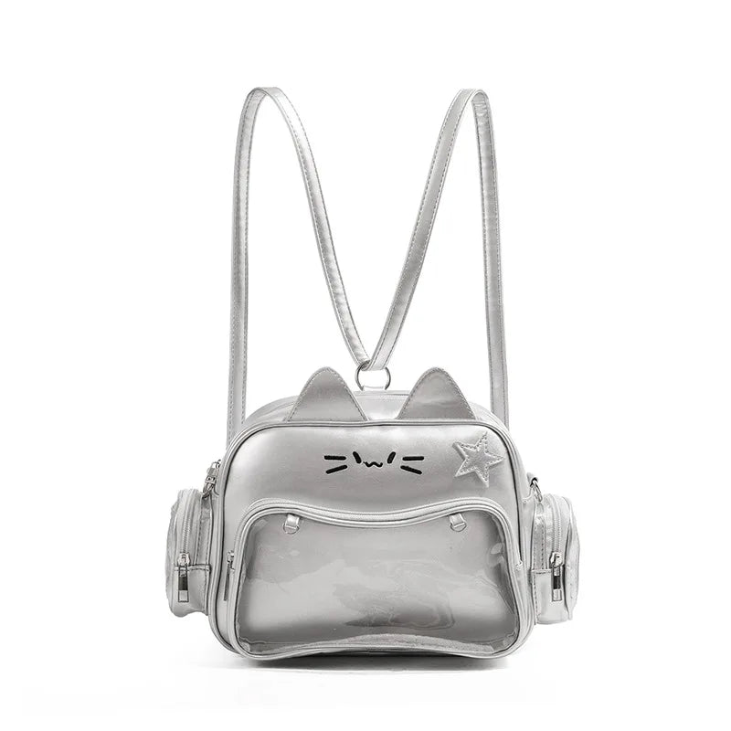 Y2K Preppy Aesthetic Cat Backpack for Trendy Fashion Lovers