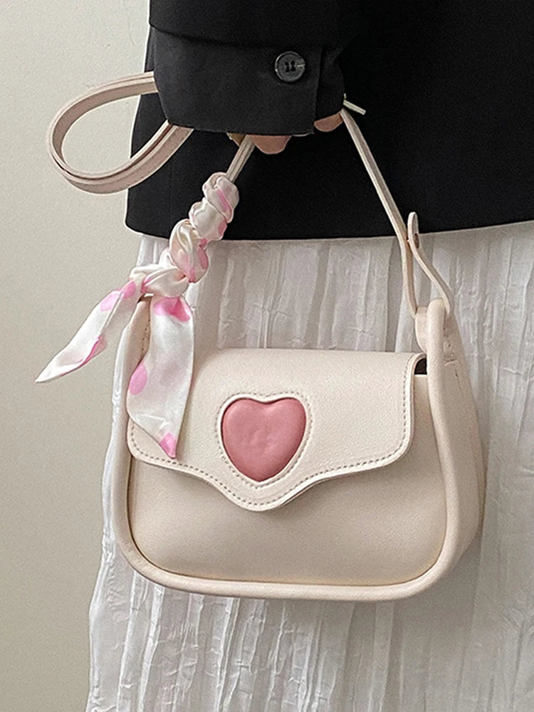 Y2K Retro Love Heart Shoulder Bag - Cute Coquette Aesthetic Accessory for Stylish Outfits