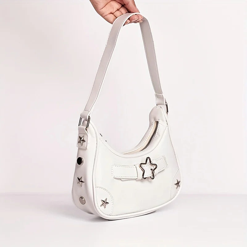 Y2K Star Leather Shoulder Bag - Trendy Coquette Aesthetic Accessory for Stylish Outfits