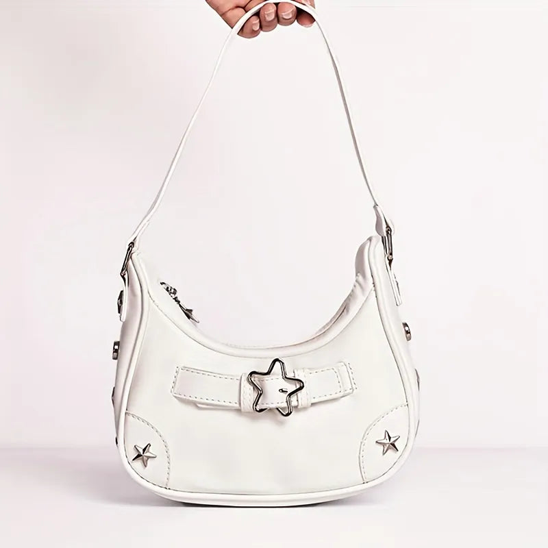 Y2K Star Leather Shoulder Bag - Trendy Coquette Aesthetic Accessory for Stylish Outfits