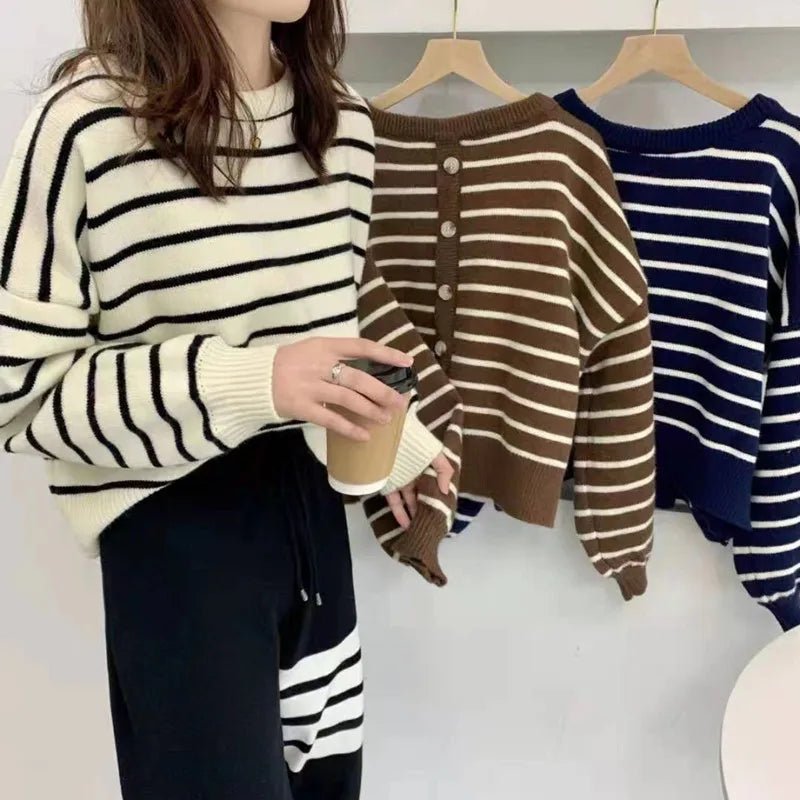 Y2K Striped Turtleneck Sweater - Cute and Comfy for Coquette and Grunge Aesthetic Outfits