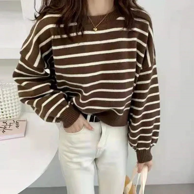 Y2K Striped Turtleneck Sweater - Cute and Comfy for Coquette and Grunge Aesthetic Outfits