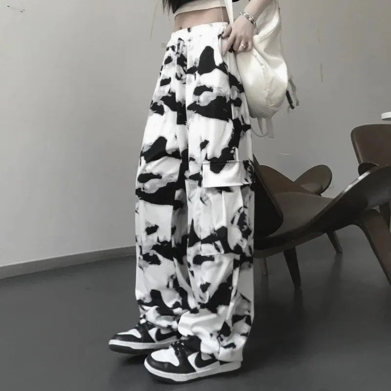 Y2K Tie Dye Harajuku Wide Leg Pants for Trendy Aesthetic Outfits