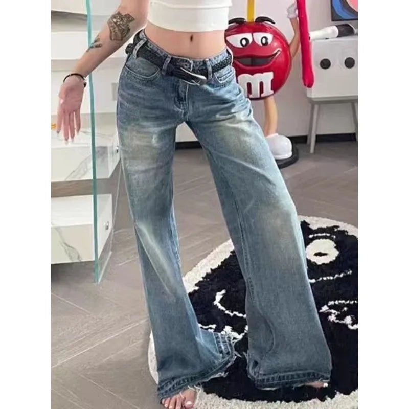 Y2K Vintage Flared Jeans for Retro Aesthetic Outfits and Trendy Y2K Fashion Styles