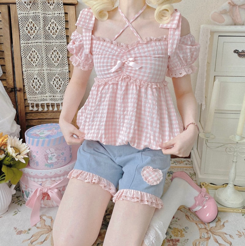 Y2K Vintage Lace Ruffle Shorts for Coquette Aesthetic and Cute Summer Outfits