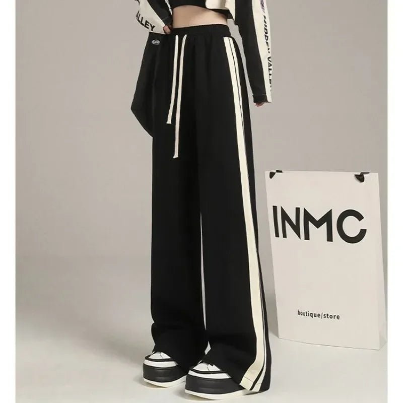 Y2K Vintage Striped Sweatpants for Comfy Aesthetic Outfits and Retro Style